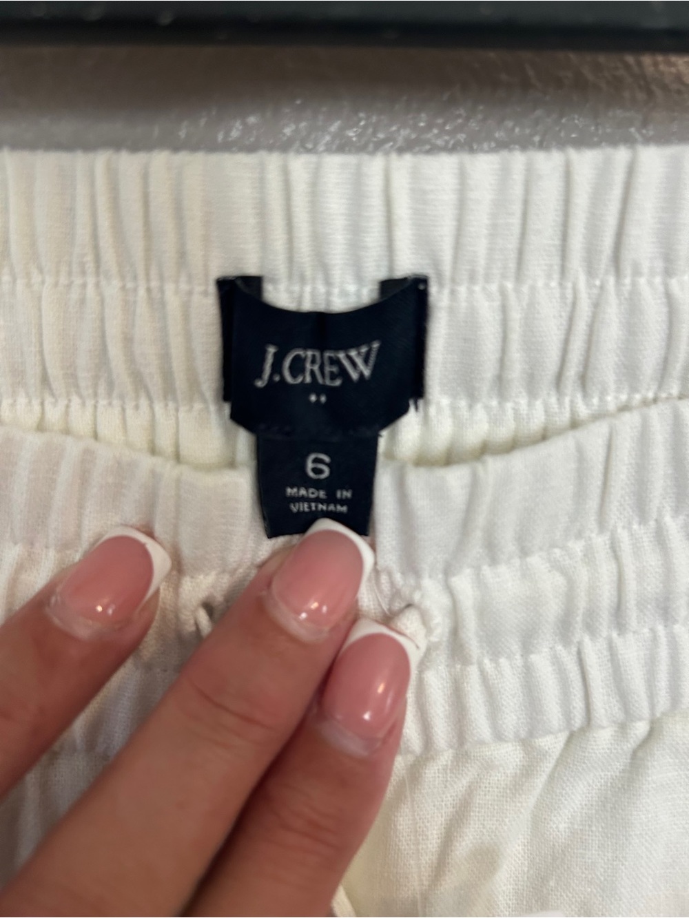 J. Crew White Straight-Leg Linen-Blend Pants NWT - Picture 4 of 4